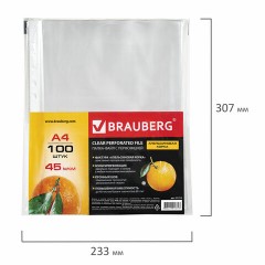 Папки-файлы перфорированные А4 BRAUBERG "PREMIUM", КОМПЛЕКТ 100 шт., матовые, 45 мкм, 221713 Папки-файлы перфорированные А4 BRAUBERG "PREMIUM", КОМПЛЕКТ 100 шт., матовые, 45 мкм, 221713 - фото 7