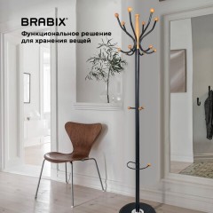 Вешалка-стойка BRABIX "CR-8243" на мраморном диске, металл, 6+3 крючка, цвет черный, 606438 - фото 12