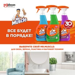 Средство для мытья стекол, пластика и бытовой техники 530 мл, МИСТЕР МУСКУЛ "Лаванда", распылитель, 25607, 865034 - фото 6