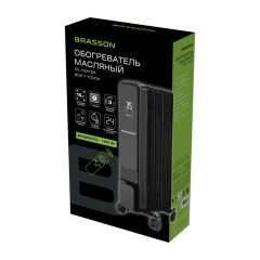 Обогреватель масляный BRASSON (БРАССОН) BOR-7 TOUCH, 7 секций, 1500 Вт, 3 режима, сенсор, пульт ДУ, черный, 457777 - фото 11