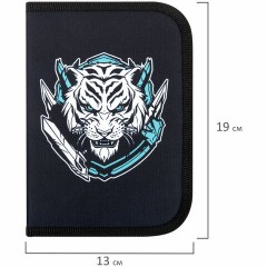 Пенал ПИФАГОР, 1 отделение, полиэстер, 19х13 см, "White tiger", 272285 Пенал ПИФАГОР, 1 отделение, полиэстер, 19х13 см, "White tiger", 272285 - фото 6