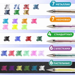 Ручки гелевые НАБОР 30 ЦВЕТОВ, линия письма 0,5 мм, BRAUBERG KIDS, 143819 - фото 16
