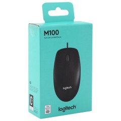 Мышь проводная LOGITECH M100, USB, 2 кнопки + 1 колесо-кнопка, оптическая, черно-серая - фото 6