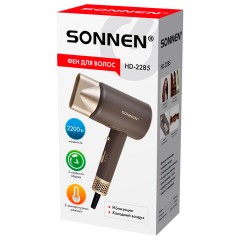 Фен для волос SONNEN HD-2285, 2200 Вт, турмалиновая ионизация, 3 режима, холодный обдув, 454697 - фото 10
