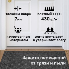 Коврик придверный 40х60 см, СЕРЫЙ, грязезащитный, 430 г/м2, фактурный рисунок ЧЕШУЙКИ, ЛЮБАША, 701058 Коврик придверный 40х60 см, СЕРЫЙ, грязезащитный, 430 г/м2, фактурный рисунок ЧЕШУЙКИ, ЛЮБАША, 701058 - фото 9