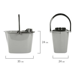 Ведро 10 л для уборки КОМПЛЕКТ с ОТЖИМОМ для веревочных и ленточных МОПов, 24х35х24 см, YORK, 70020 - фото 13