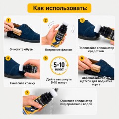 Краска для замши и нубука, 75 мл, губка, темно-синяя, SHEGRA (ШЕГРА), 700783 - фото 11
