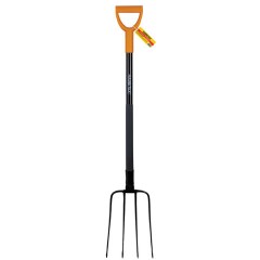 Вилы садовые стальные 22х30 см, ОБЩАЯ ДЛИНА 120 см, черенок сталь, V-ручка, RABBITEX (РАББИТЕКС) "STRONG METAL", 700490