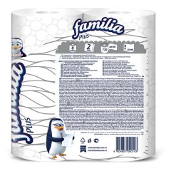 Бумага туалетная бытовая, спайка 4 шт., 2-слойная (4х20,4 м), FAMILIA PLUS, белая, 5080758 - фото 2