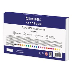 Пластилин классический BRAUBERG "АКАДЕМИЯ", 24 цвета, 480 г, со стеком, ВЫСШЕЕ КАЧЕСТВО, 105899 - фото 8