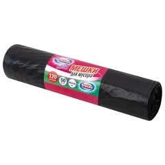 Мешки для мусора 120 л, черные, в рулоне 50 штук, ПВД 23 мкм, 65x105 см, BOOMHOUSE (БУМХАУС), 702670