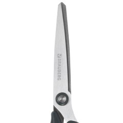 Ножницы BRAUBERG "BOMB", 170 мм, графитовый цвет, 2-сторонняя заточка, эргономичные, 238857 - фото 5