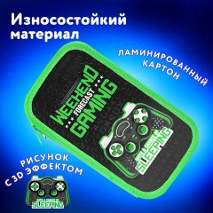 Пенал ЮНЛАНДИЯ, 2 отделения, ламинированный картон, конгрев, 19х11 см, "Gaming", 272294 - фото 10