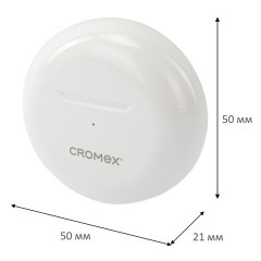 Наушники беспроводные TWS вкладыши с микрофоном CROMEX (КРОМЕКС) EP-T28W, Bluetooth 5.4, белые, 514121 - фото 14