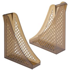 Лоток вертикальный для бумаг BRAUBERG ECO, 240х80х290 мм, сетчатый, дымчатый, 239015 - фото 3