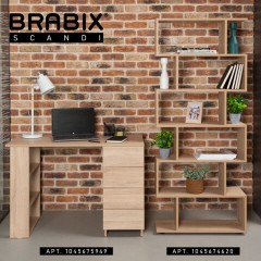 Стол письменный/компьютерный BRABIX "Scandi CD-016", 1100х500х750 мм, 4 ящика, дуб сонома, 641892, ЦБ013707-2 - фото 27