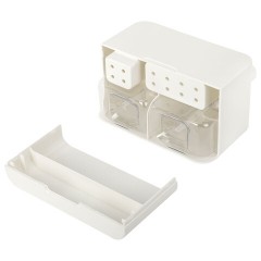 Дозатор DOUBLE для мыла/геля и моющего средства/шампуня, 2х350 мл, органайзер для губок и щеток, БЕЛЫЙ, 10х18х17 см, LAIMA HOME, 700044 - фото 8