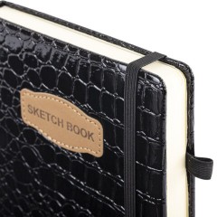 Скетчбук, слоновая кость 140 г/м2, 130х210 мм, 80 л., КОЖЗАМ, резинка, BRAUBERG ART CLASSIC, CROCO, черный, 116470 Скетчбук, слоновая кость 140 г/м2, 130х210 мм, 80 л., КОЖЗАМ, резинка, BRAUBERG ART CLASSIC, CROCO, черный, 116470 - фото 6