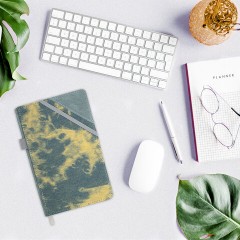 Блокнот А5 135x210 мм BRAUBERG "Denim", ткань/экокожа, резинка, держатель, 80 л., клетка, синий, 117139 - фото 7