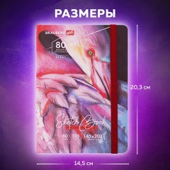 Скетчбук, белая бумага 120 г/м2, 145х203 мм, 80 л., резинка, твердый, BRAUBERG ART DEBUT "Фламинго", 114584 Скетчбук, белая бумага 120 г/м2, 145х203 мм, 80 л., резинка, твердый, BRAUBERG ART DEBUT "Фламинго", 114584 - фото 10