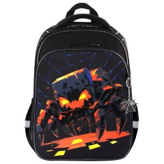 Ранец BRAUBERG QUADRO, 3 отделения, с брелком, Fire spider, 37х28х18 см, 273106 - фото 2