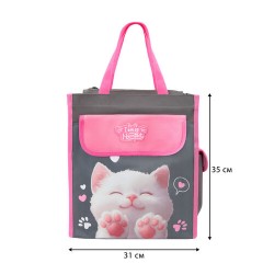Сумка шоппер BRAUBERG KIDS для занятий, с дополнительными карманами, плечевой ремень, "Кот-мурлыка", 274651 - фото 9