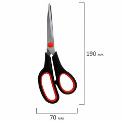Ножницы BRAUBERG SOFT GRIP НАБОР 5 штук (140, 170, 190, 220, 240 мм), эргономичные черно-красные ручки, ВЫГОДНАЯ УПАКОВКА, 238410 - фото 13