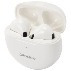 Наушники беспроводные TWS вкладыши с микрофоном CROMEX (КРОМЕКС) EP-T28W, Bluetooth 5.4, белые, 514121 - фото 2