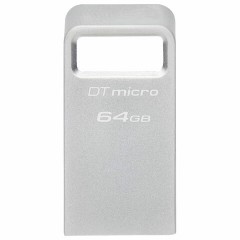 Флеш-диск 64 GB, KINGSTON DataTraveler Micro USB 3.2, металлический корпус, серебристый, DTMC3G2/64GB - фото 2