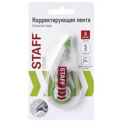 Корректирующая лента STAFF College, 5 мм х 6 м, корпус прозрачный, блистер, 226807 Корректирующая лента STAFF College, 5 мм х 6 м, корпус прозрачный, блистер, 226807 - фото 6