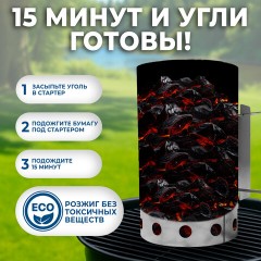 Стартер для розжига "ПечУрок" нержавеющая сталь, размер 190х190х300 мм, 701738 - фото 7