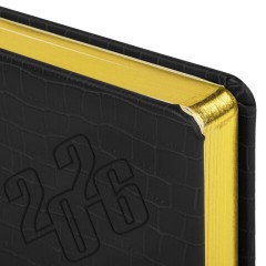 Ежедневник датированный 2026, А5, 138x213 мм, BRAUBERG "Comodo", под кожу, черный, 117049 - фото 3