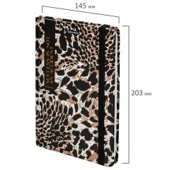 Блокнот с резинкой в клетку 96 л., А5 145х203 мм, твердая обложка, BRAUBERG," Leopard", 115535 Блокнот с резинкой в клетку 96 л., А5 145х203 мм, твердая обложка, BRAUBERG," Leopard", 115535 - фото 2