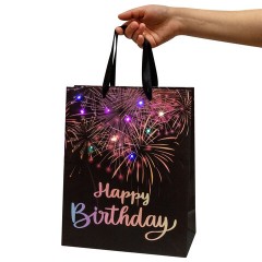 Пакет подарочный (1 штука) 26x13x32 см (L), "LED Bag", черный, ЗОЛОТАЯ СКАЗКА, 700836 - фото 6
