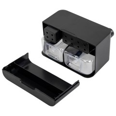 Дозатор DOUBLE для мыла/геля и моющего средства/шампуня, 2х350 мл, органайзер для губок и щеток, ЧЕРНЫЙ, 10х18х17 см, LAIMA HOME, 700045 - фото 8