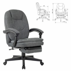 Кресло офисное CH-868MSG-BF, синхромеханизм, вибромодуль, подставка для ног, ткань, серое, 1998751 - фото 2