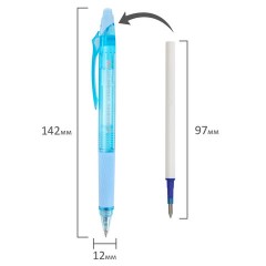Ручки гелевые стираемые автоматические BRAUBERG "X-ERASE RT PASTEL COLOR", СИНИЕ, НАБОР 4 ШТ., пишущий узел 0,7 мм, линия 0,5 мм, 144426 - фото 10