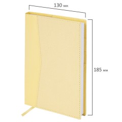 Ежедневник недатированный В6 130х185 мм BRAUBERG "Glam", под кожу, 160 л., желтый, 116222 - фото 2