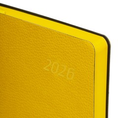 Ежедневник датированный 2026 А5 138x213 мм, BRAUBERG "Stylish", под кожу, гибкий, желтый, 117101 - фото 3