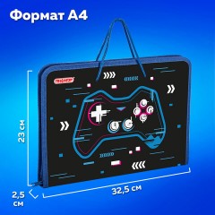 Папка для труда на молнии с ручками ПИФАГОР А4, 1 отделение, пластик, органайзер, "Lucky gamer", 273390 - фото 12