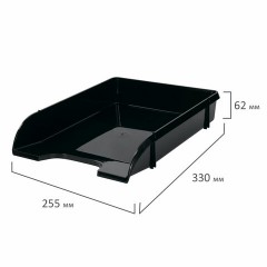 Лоток горизонтальный для бумаг BRAUBERG "Classic", 330х255х62 мм, черный, 237285 Лоток горизонтальный для бумаг BRAUBERG "Classic", 330х255х62 мм, черный, 237285 - фото 5
