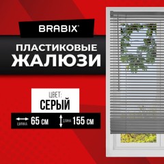 Жалюзи горизонтальные BRABIX 65х155 см, ПЛАСТИК, цвет серый, 608614 Жалюзи горизонтальные BRABIX 65х155 см, ПЛАСТИК, цвет серый, 608614 - фото 2