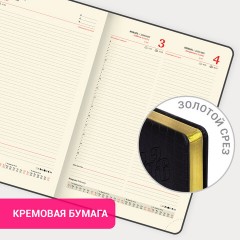 Ежедневник датированный 2026 БОЛЬШОЙ ФОРМАТ 210х297мм А4, BRAUBERG Comodo, под кожу, черный, 117242 - фото 16