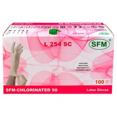 Перчатки латексные смотровые SFM Grip-Surface/ L 254 SC, Германия, 50 пар (100 штук), размер 8-9, L (большой) - фото 7