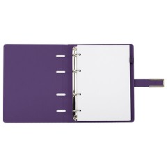 Тетрадь на кольцах А5, 180х220 мм, 120 л., под кожу soft-touch, застежка, BRAUBERG SHADE, фиолетовый, 405247 - фото 5
