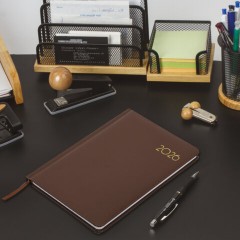 Еженедельник датированный 2026, А5, 145х215 мм, BRAUBERG "Select", балакрон, коричневый, 117183 - фото 5