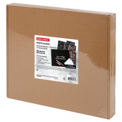 Фотоальбом 30х32 см, 48 черных листов, уголки, стикеры, ручка, клей, BRAUBERG Black Line, 880650 - фото 11