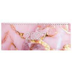Планинг датированный 2027 285х112 мм, STAFF, гребень, картонная обложка, 64 листа, "Мрамор", 118705 - фото 2