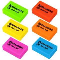 Ластики BRAUBERG NEON SOFT НАБОР 12 штук, размер ластика 31х20х10 мм, экологичный ПВХ, 271339 Ластики BRAUBERG NEON SOFT НАБОР 12 штук, размер ластика 31х20х10 мм, экологичный ПВХ, 271339 - фото 2