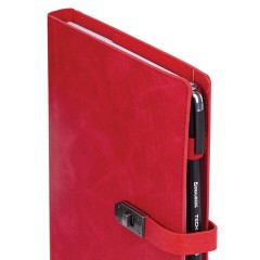 Ежедневник недатированный А5 152х220 мм BRAUBERG "Sirius", под кожу, застежка 160 л., красный, 116212 - фото 4